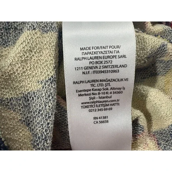 Polo Ralph Lauren Mens Floral Cotton Spa Terry Hoodie Pullover Sweatshirt Blue L - Picture 12 of 13